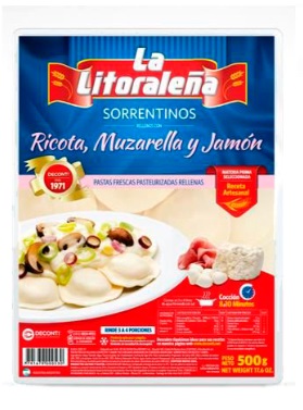 Imagen ilustrativa de Sorrentinos Ricota Jamón y Muzzarella "La Litoraleña" 500 grs
